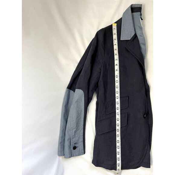 ts(s) Mens Linen Cotton Blazer Sportcoat Patchwork Colorblock Office Career sz M - Picture 12 of 12